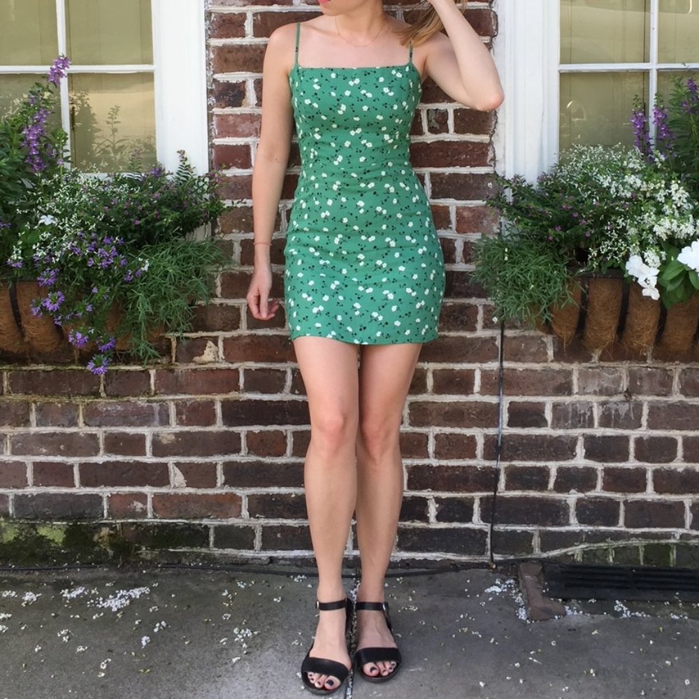Reformation Sam Pico Green Mini Dress Sz 6
